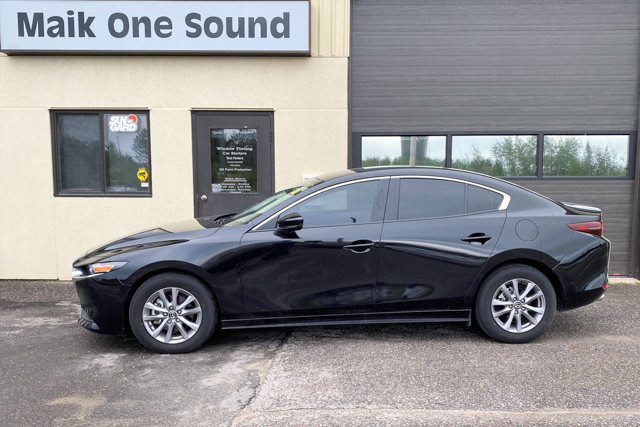 2020 Mazda3 with professional window tint in North Bay